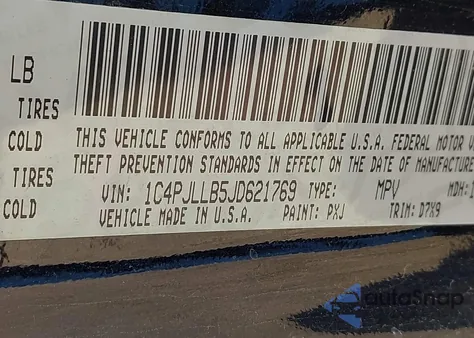 2018 Jeep Cherokee Latitude Plus Fwd z USA, uszkodzony, nr VIN 1C4PJLLB5JD621769